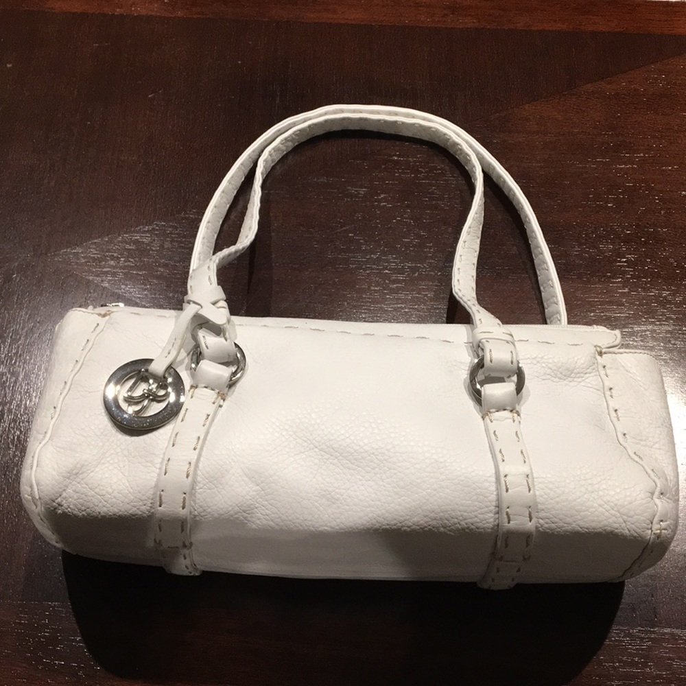 Like new white leather Donald J Pliner purse